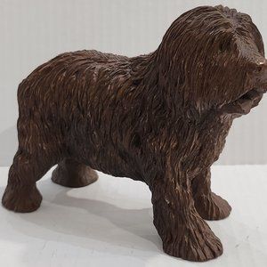 Rare Find: Vintage Red Mill Pecan Shell Resin English Sheepdog Weighted Figurine